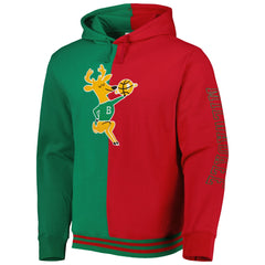 Milwaukee Bucks Hardwood Classics Split Pullover Hoodie Green/Red - NBA