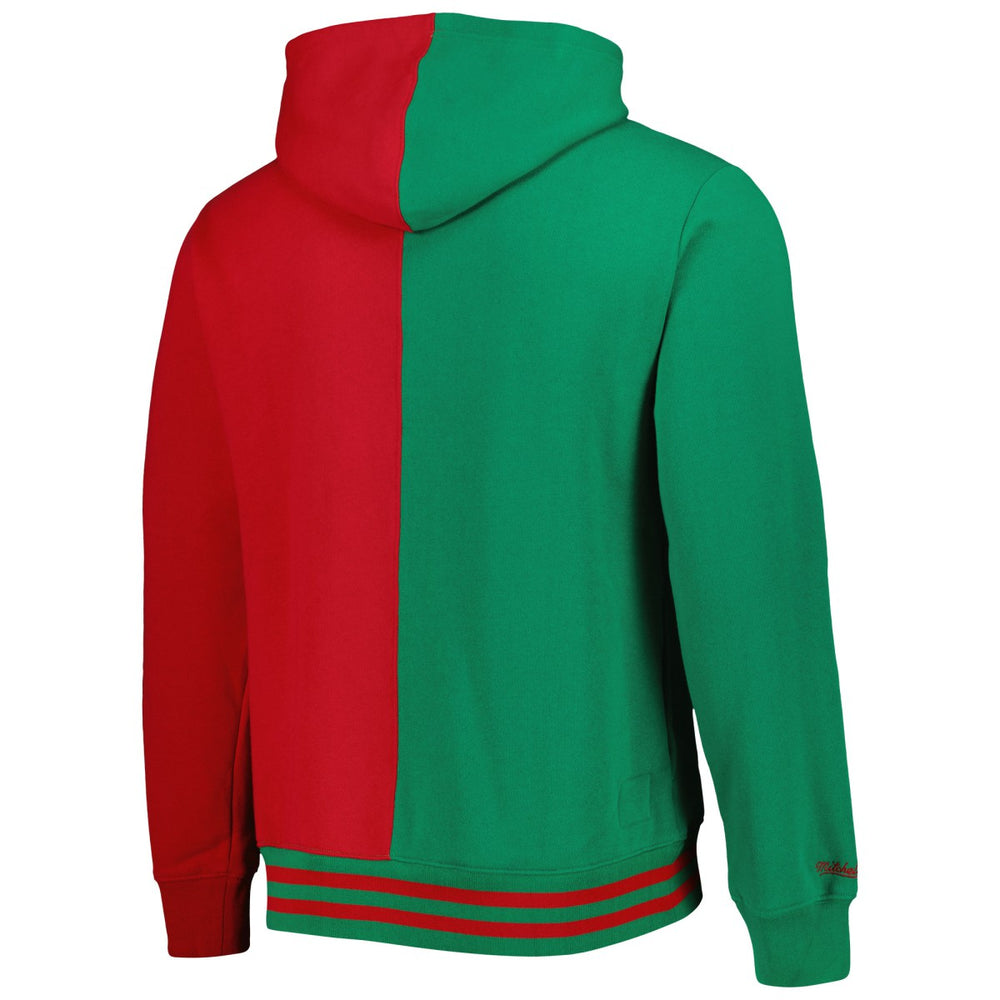 Milwaukee Bucks Hardwood Classics Split Pullover Hoodie Green/Red - NBA