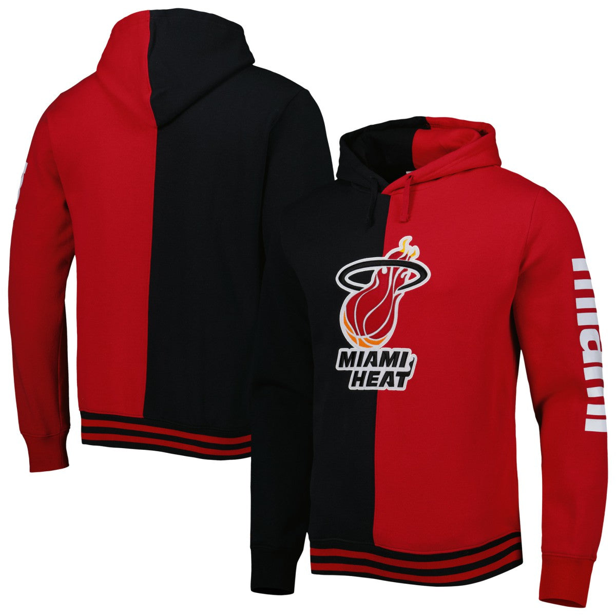 Miami Heat Hardwood Classics Split Pullover Hoodie Black/Red - NBA