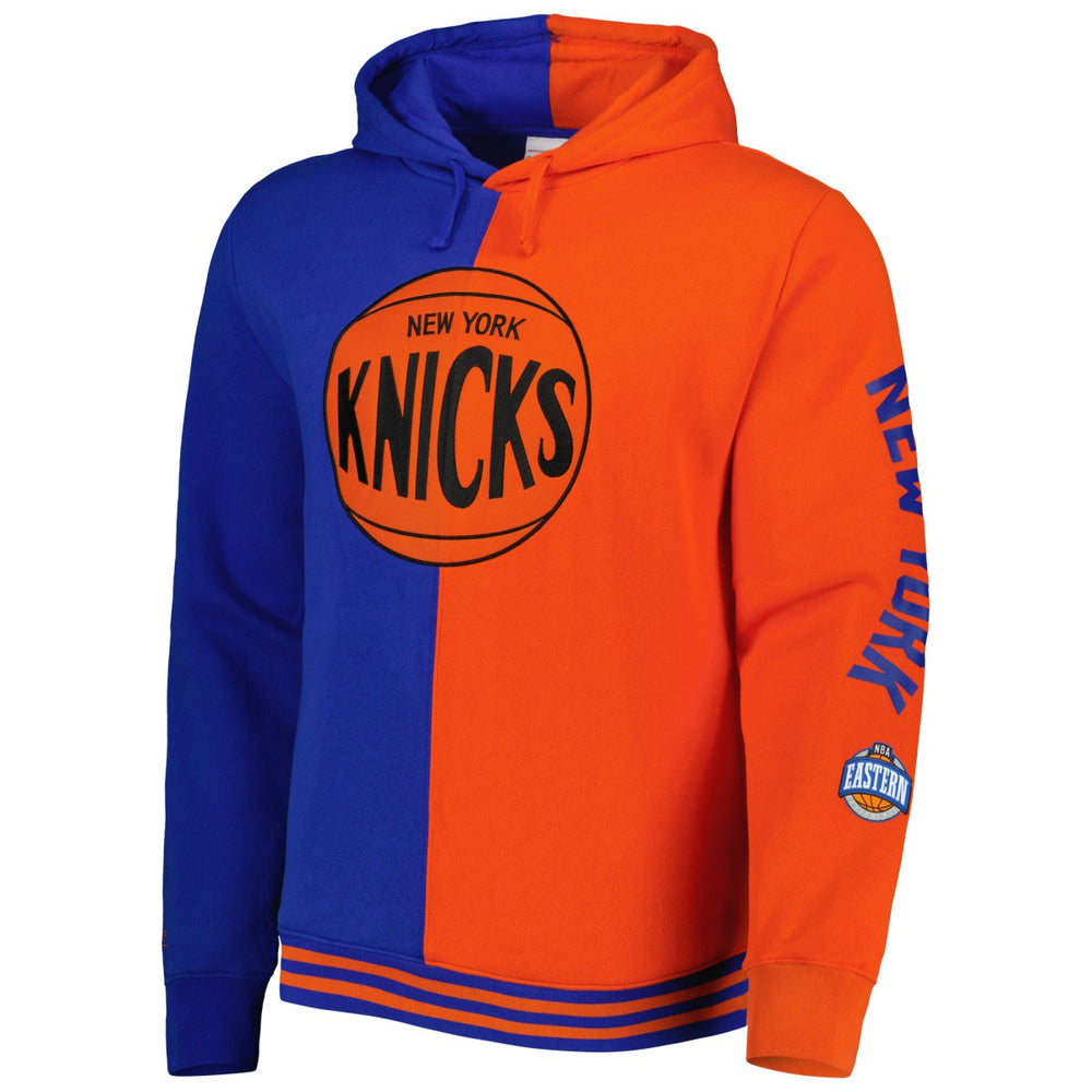 New York Knicks Hardwood Classics Split Pullover Hoodie Blue/Orange - NBA