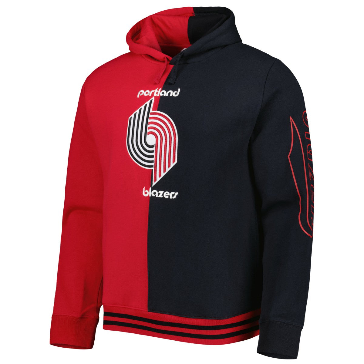 Portland Trail Blazers Hardwood Classics Split Pullover Hoodie Red/Black - NBA