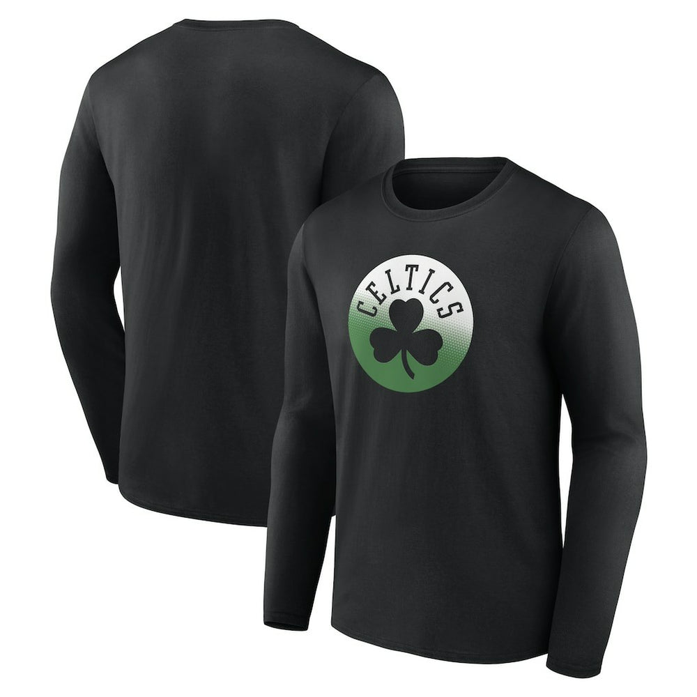 Boston Celtics Gradient Logo Long Sleeve T-Shirt Black - NBA