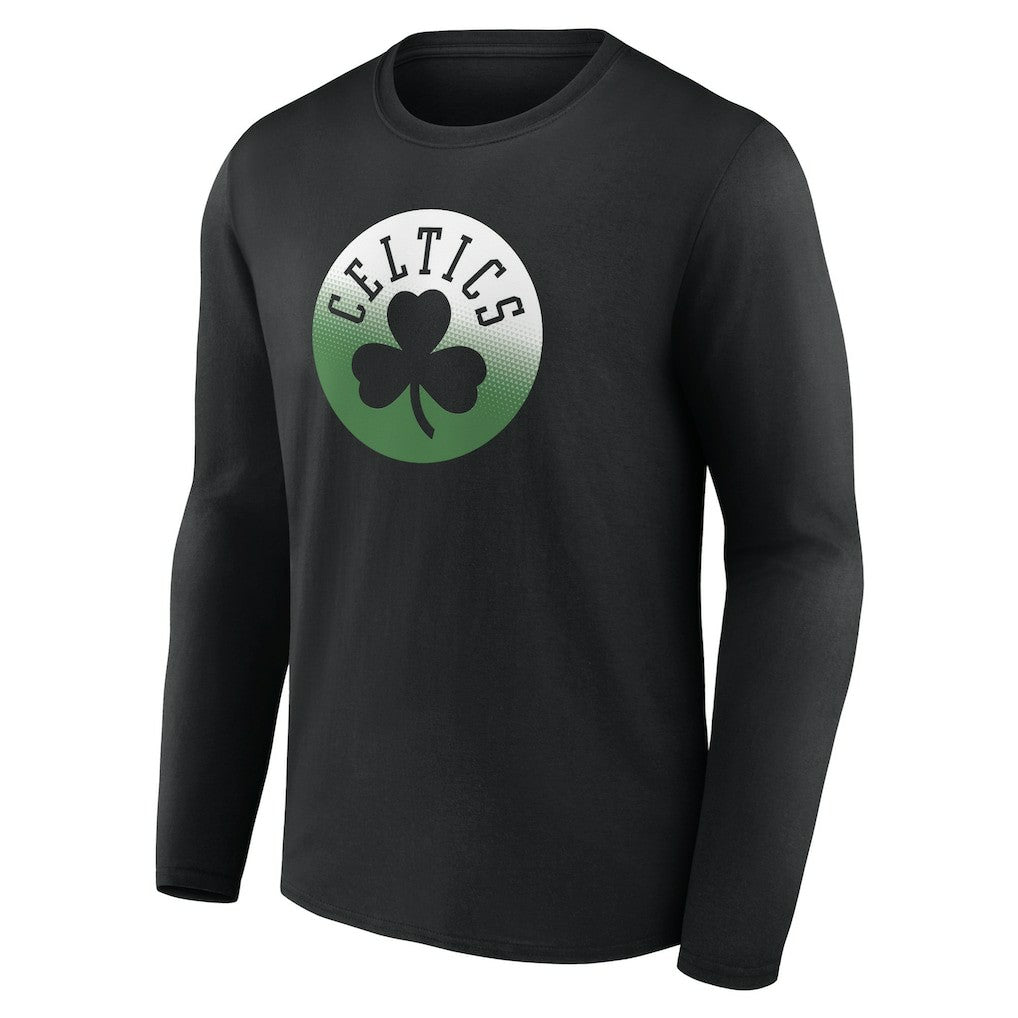 Boston Celtics Gradient Logo Long Sleeve T-Shirt Black - NBA