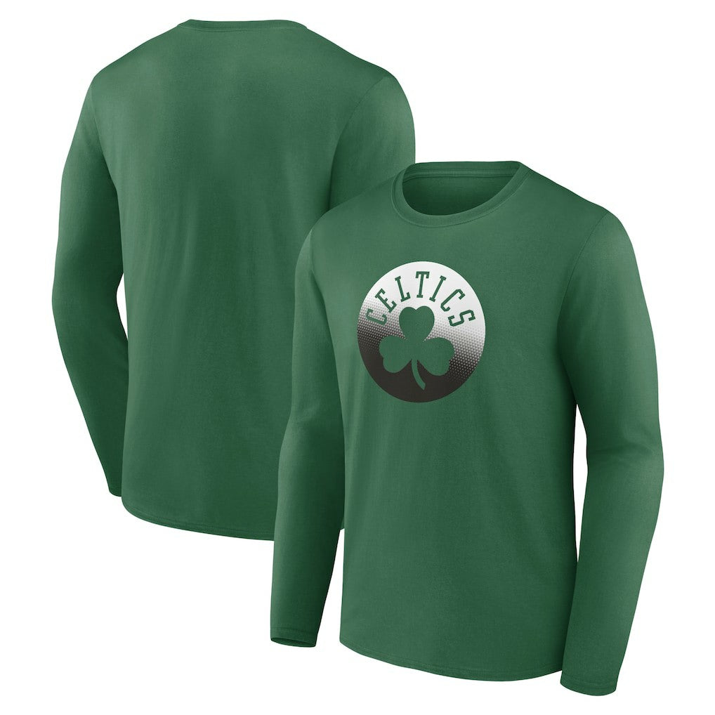 Boston Celtics Gradient Logo Long Sleeve T-Shirt Kelly Green - NBA