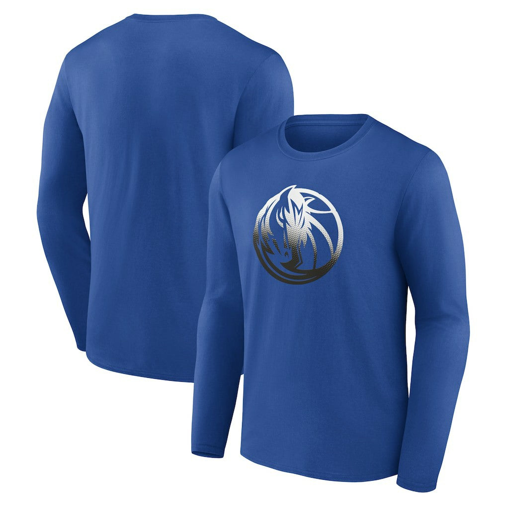 Dallas Mavericks Gradient Logo Long Sleeve T-Shirt Blue - NBA