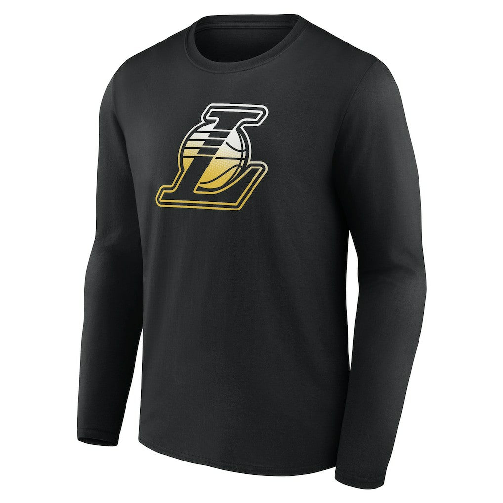 Los Angeles Lakers Gradient Logo Long Sleeve T-Shirt Black - NBA