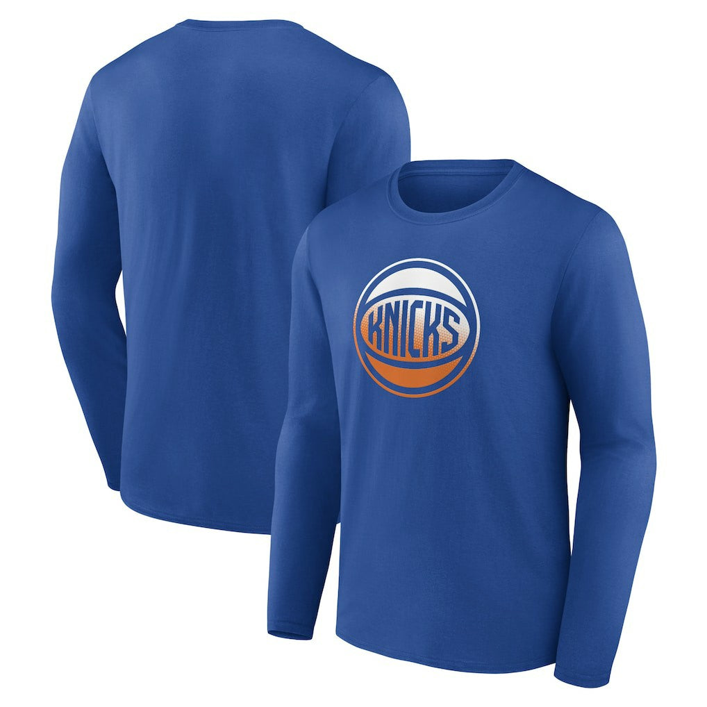 New York Knicks Gradient Logo Long Sleeve T-Shirt Blue - NBA