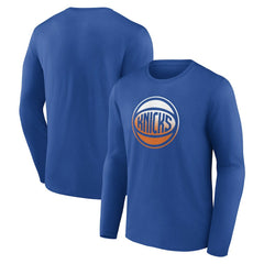 New York Knicks Gradient Logo Long Sleeve T-Shirt Blue - NBA