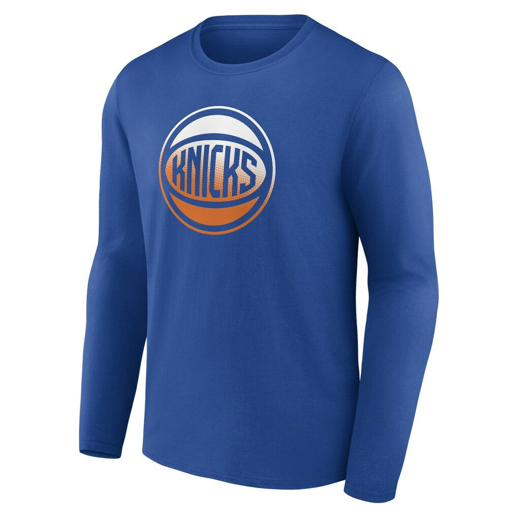 New York Knicks Gradient Logo Long Sleeve T-Shirt Blue - NBA