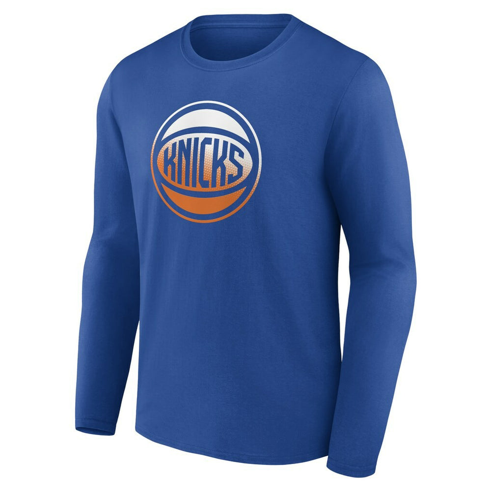 New York Knicks Gradient Logo Long Sleeve T-Shirt Blue - NBA