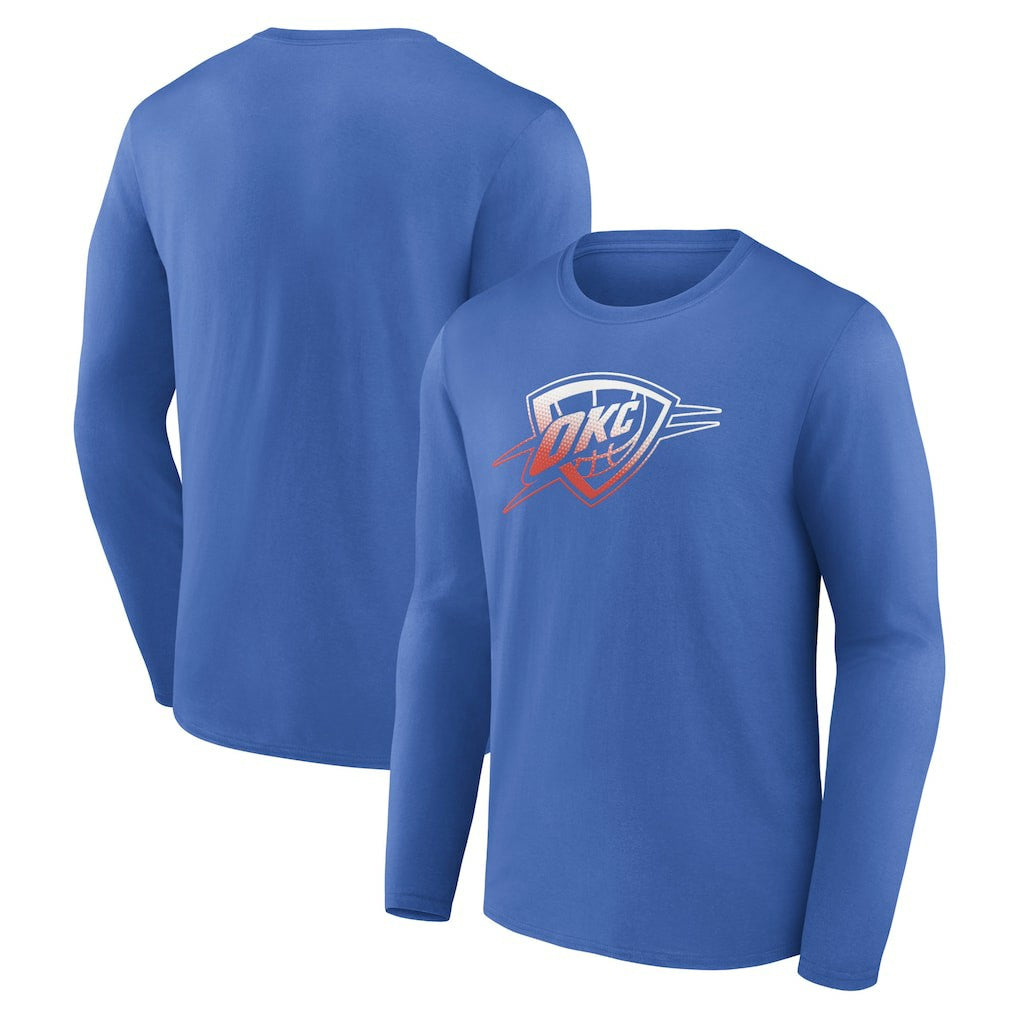 Oklahoma City Thunder Gradient Logo Long Sleeve T-Shirt Blue - NBA