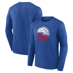 Philadelphia 76ers Gradient Logo Long Sleeve T-Shirt Royal - NBA