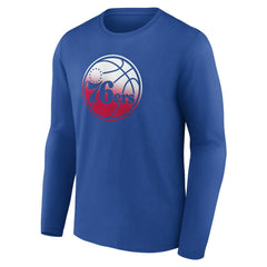 Philadelphia 76ers Gradient Logo Long Sleeve T-Shirt Royal - NBA