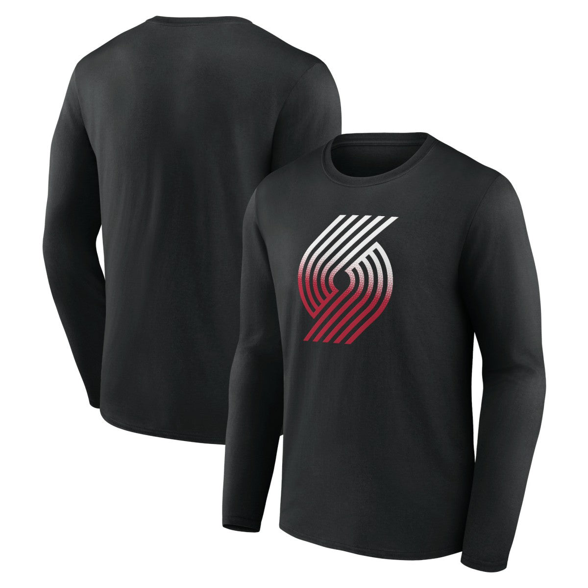 Portland Trail Blazers Gradient Logo Long Sleeve T-Shirt Black - NBA
