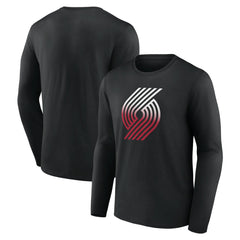 Portland Trail Blazers Gradient Logo Long Sleeve T-Shirt Black - NBA