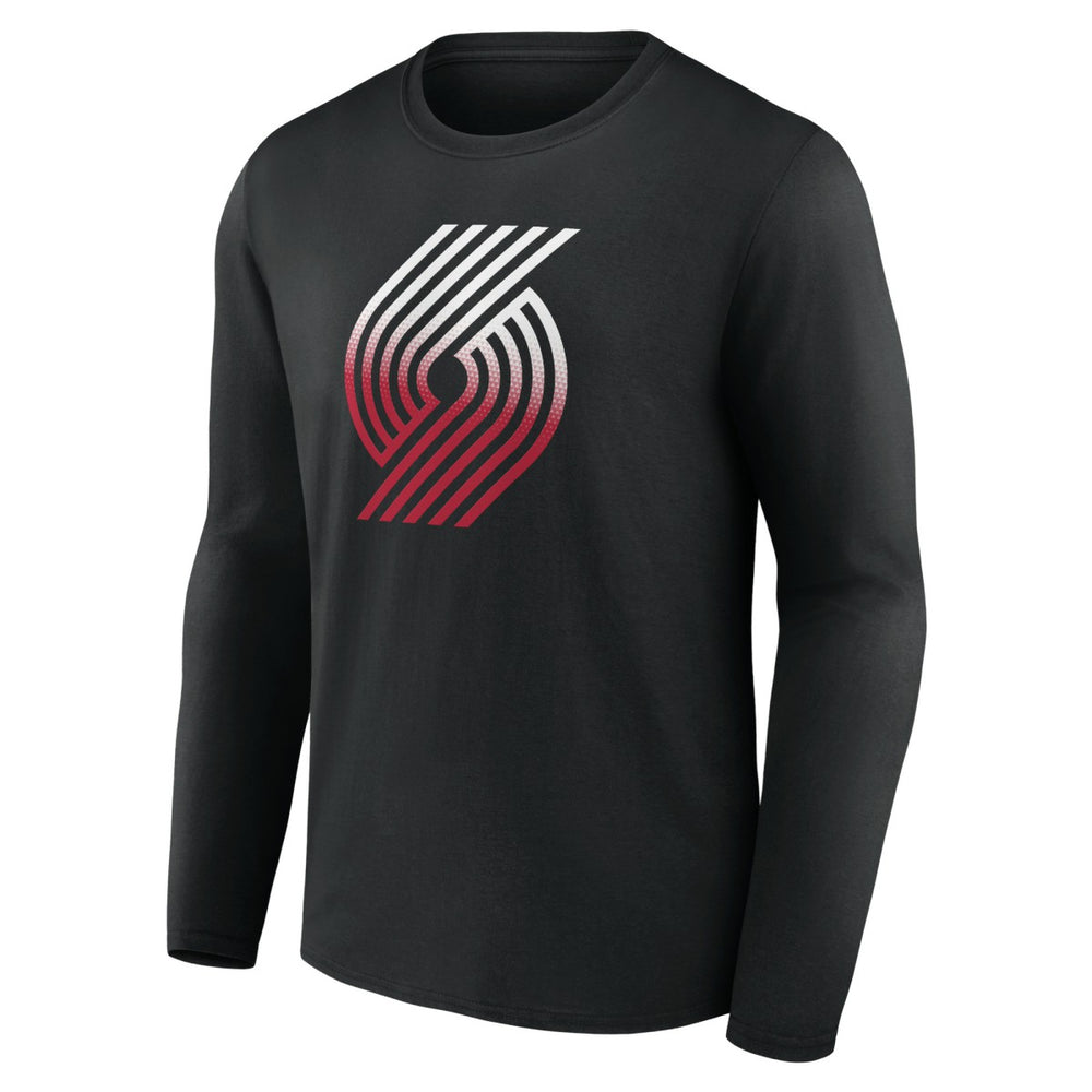 Portland Trail Blazers Gradient Logo Long Sleeve T-Shirt Black - NBA