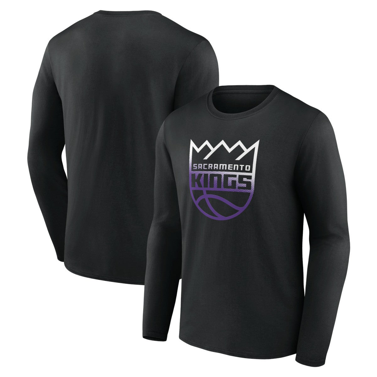 Sacramento Kings Gradient Logo Long Sleeve T-Shirt Black - NBA