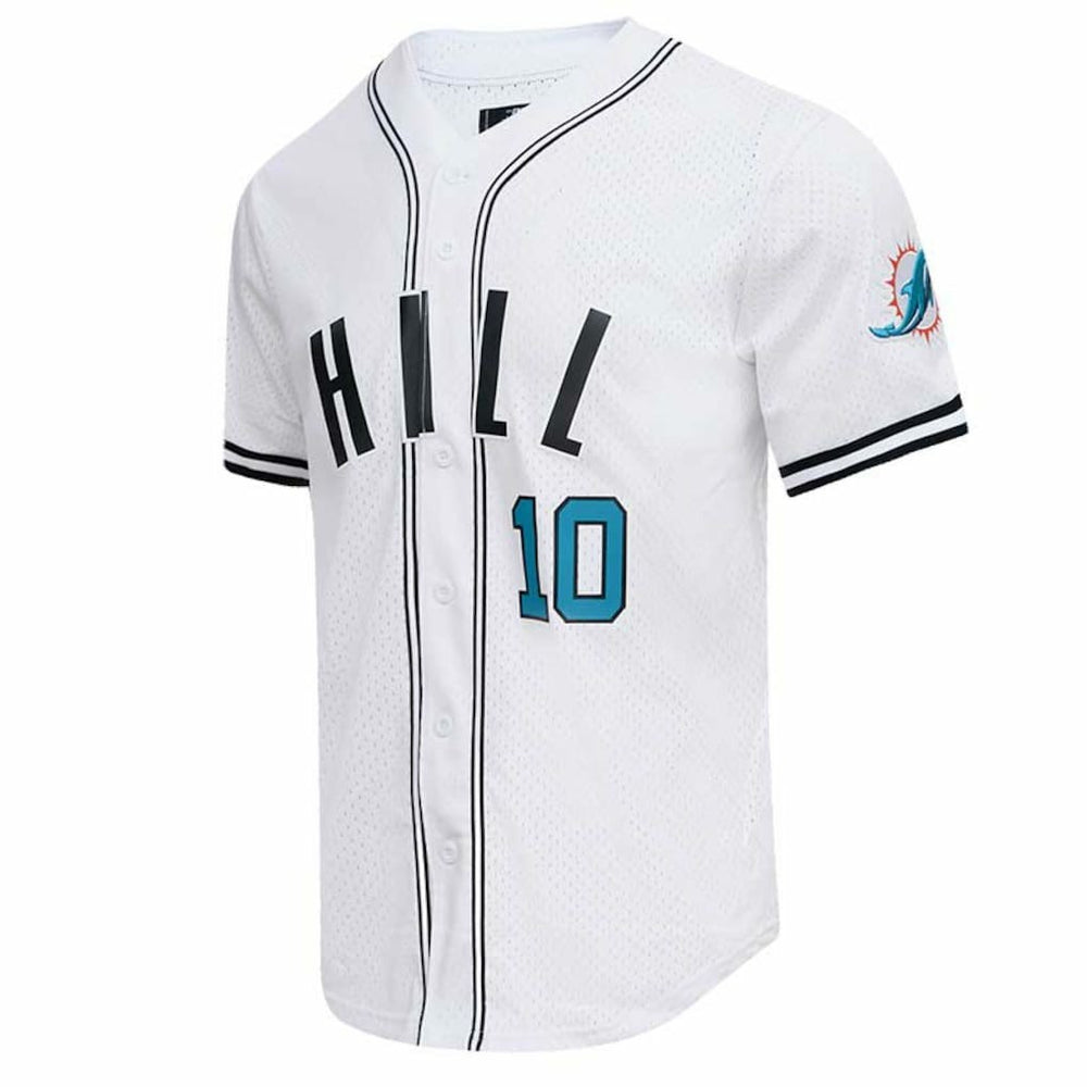 Tyreek Hill Miami Dolphins Pro Standard Mesh Baseball Button-Up T-Shirt White | NFL