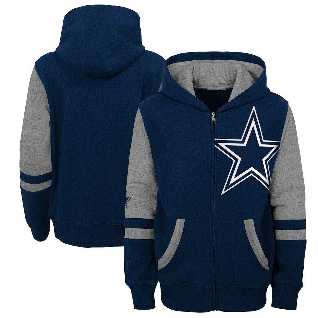 Dallas Cowboys Preschool Stadium Color Block Full-Zip Hoodie Navy | NFL