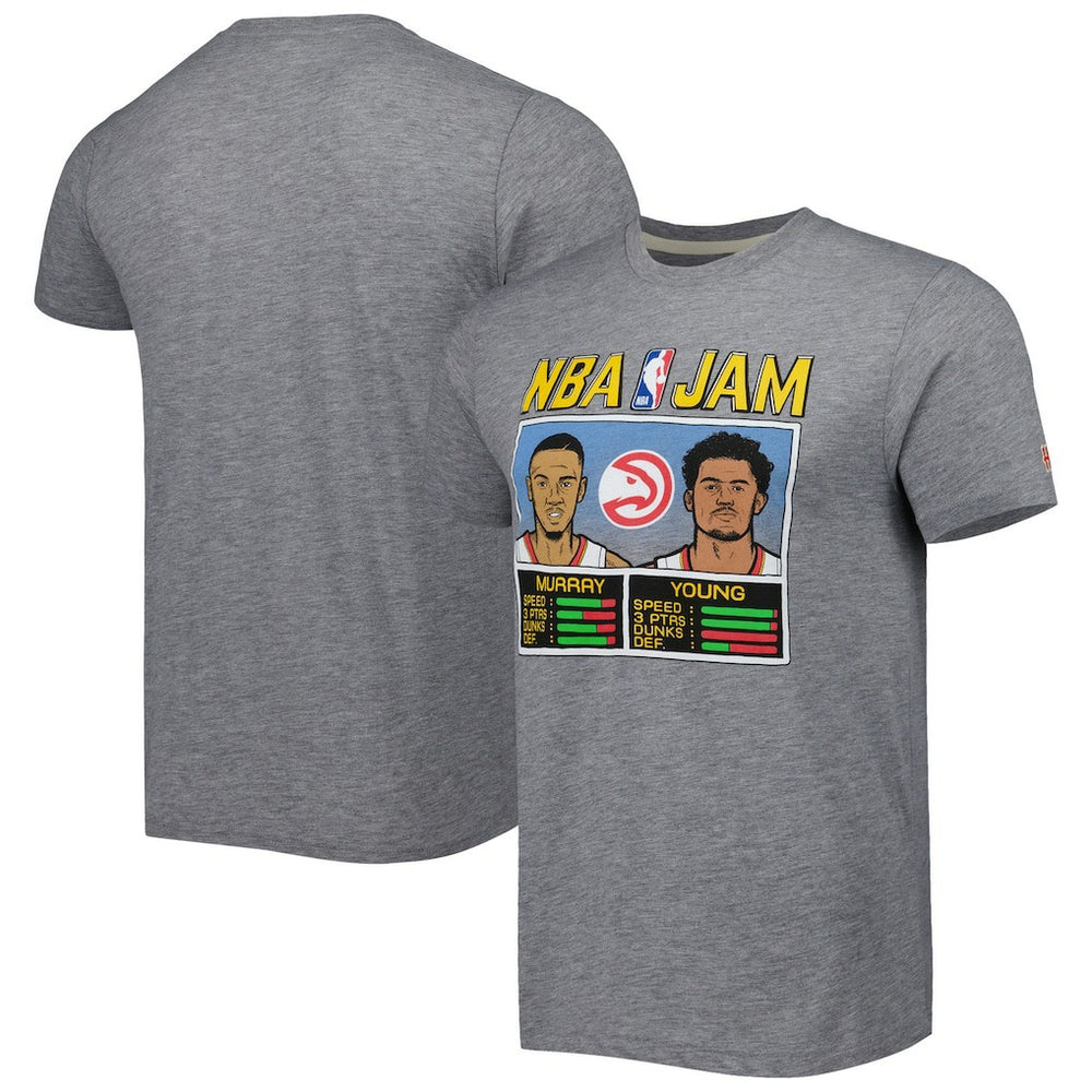 Dejounte Murray & Trae Young Atlanta Hawks Homage NBA Jam Tri-Blend T-Shirt Gray - NBA