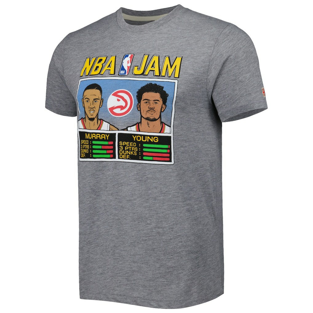 Dejounte Murray & Trae Young Atlanta Hawks Homage NBA Jam Tri-Blend T-Shirt Gray - NBA