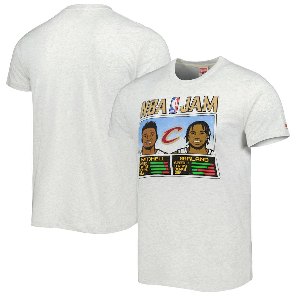 Donovan Mitchell & Darius Garland Cleveland Cavaliers Homage NBA Jam Tri-Blend T-Shirt Ash - NBA