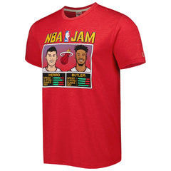 Tyler Herro & Jimmy Butler Miami Heat Homage NBA Jam Tri-Blend T-Shirt Red - NBA