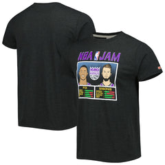 De'Aaron Fox & Domantas Sabonis Sacramento Kings Homage NBA Jam Tri-Blend T-Shirt Charcoal - NBA