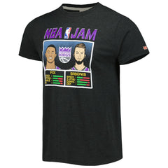 De'Aaron Fox & Domantas Sabonis Sacramento Kings Homage NBA Jam Tri-Blend T-Shirt Charcoal - NBA