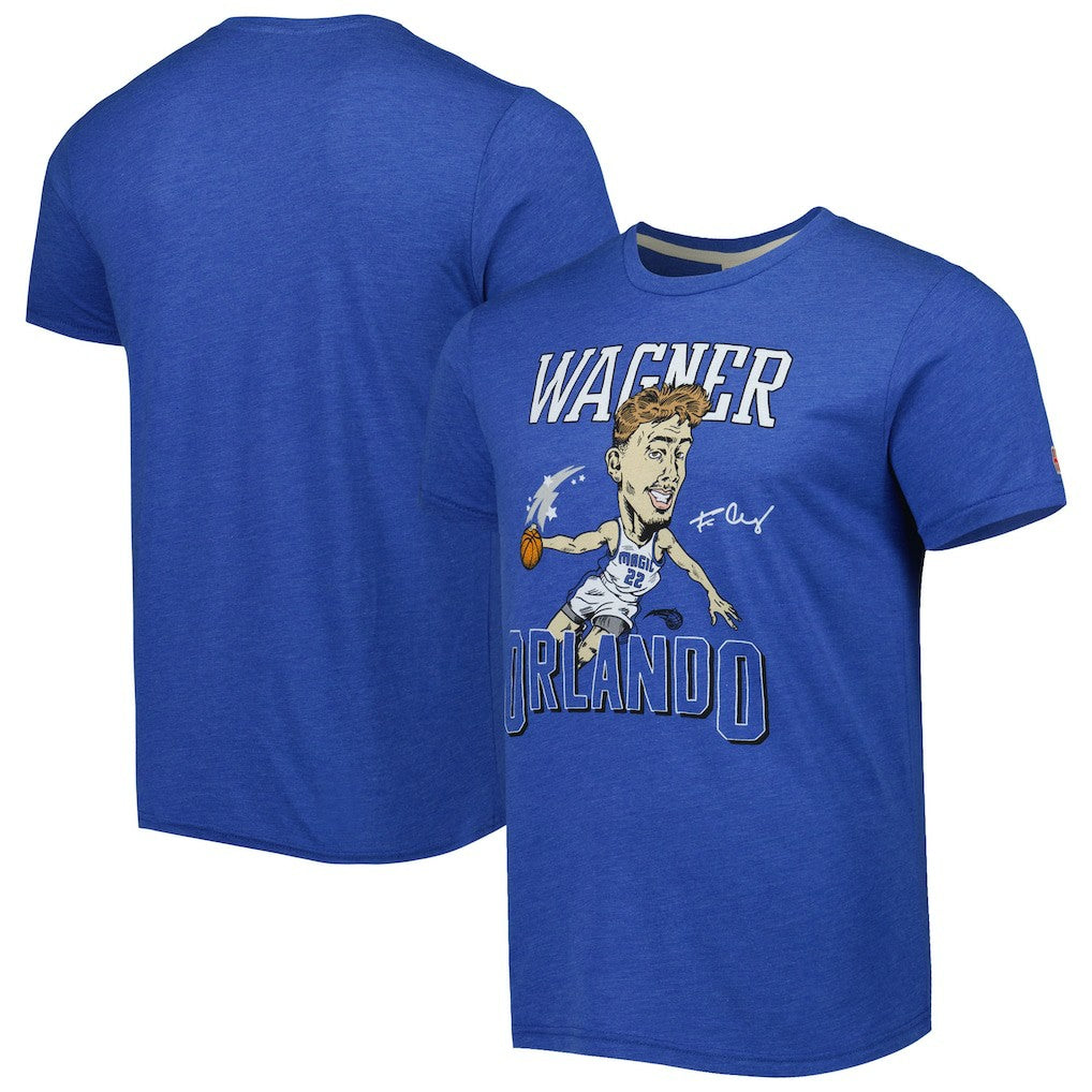 Franz Wagner Orlando Magic Homage Caricature Tri-Blend T-Shirt Blue - NBA