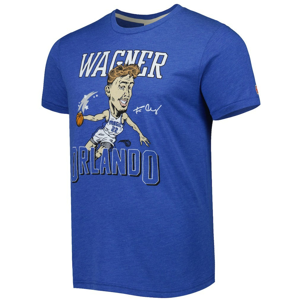 Franz Wagner Orlando Magic Homage Caricature Tri-Blend T-Shirt Blue - NBA