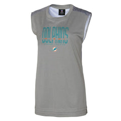 Miami Dolphins Women's No Sweat Tank Top Gray | NFL