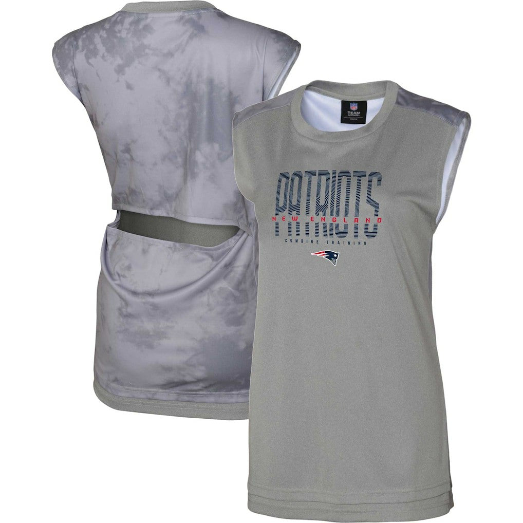 New England Patriots Women's No Sweat Tank Top Gray | NFL