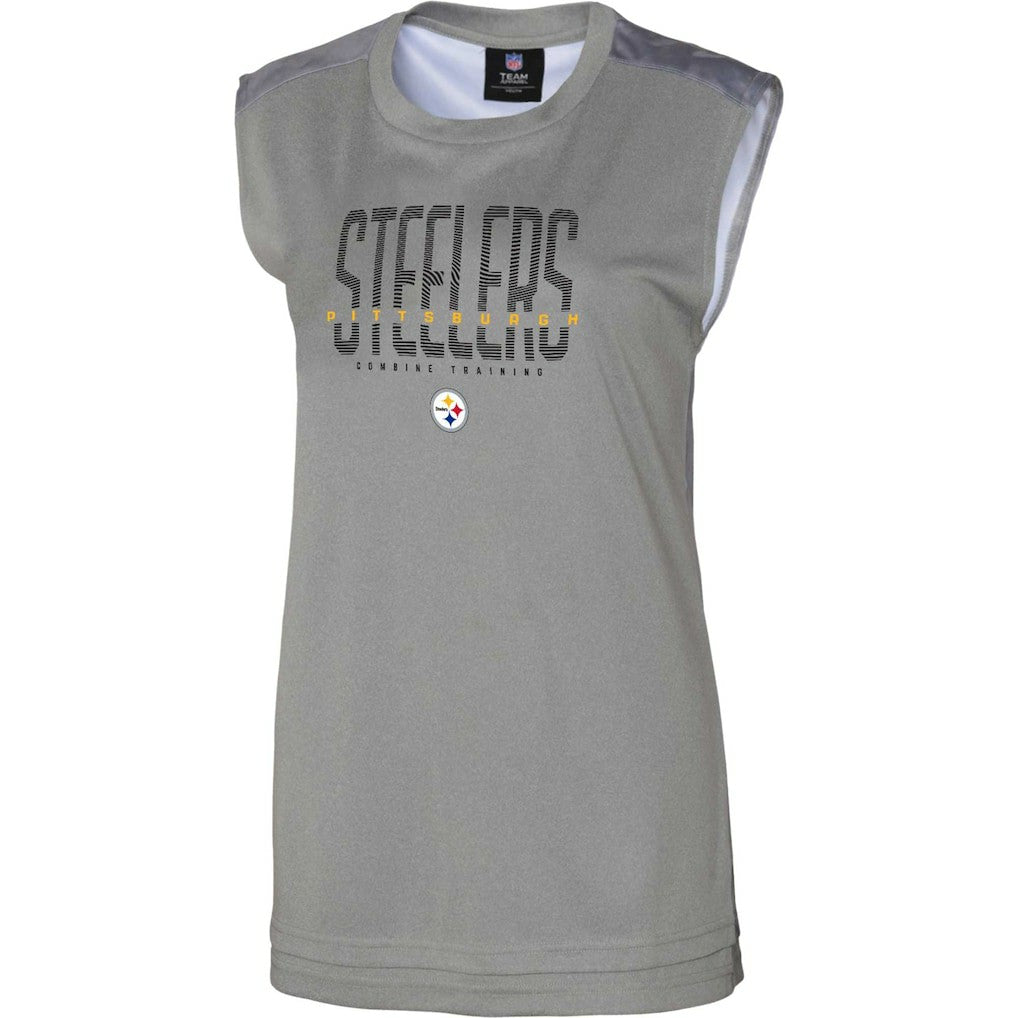 Pittsburgh Steelers Women's No Sweat Tank Top Gray | NFL