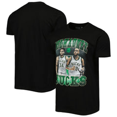 Giannis Antetokounmpo & Khris Middleton Milwaukee Bucks Stadium Essentials Unisex Player Duo T-Shirt Black - NBA