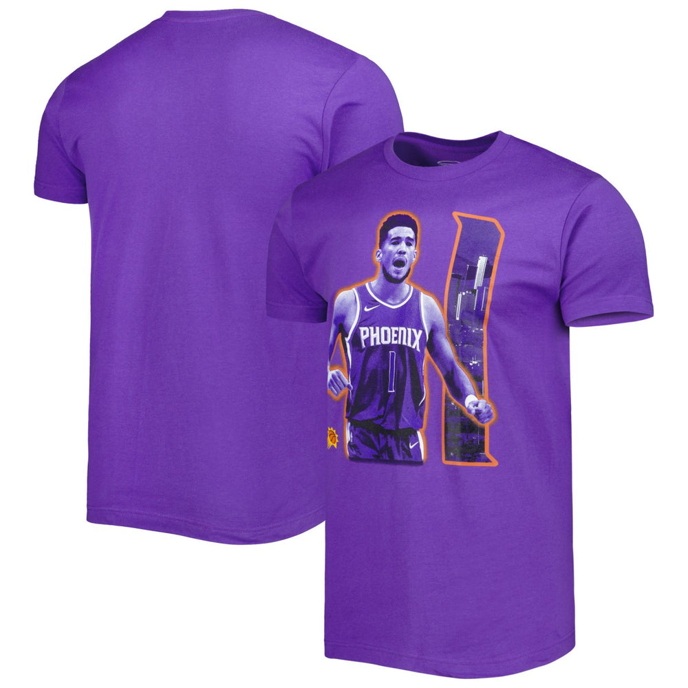Devin Booker Phoenix Suns Stadium Essentials Unisex Player Skyline T-Shirt Purple - NBA