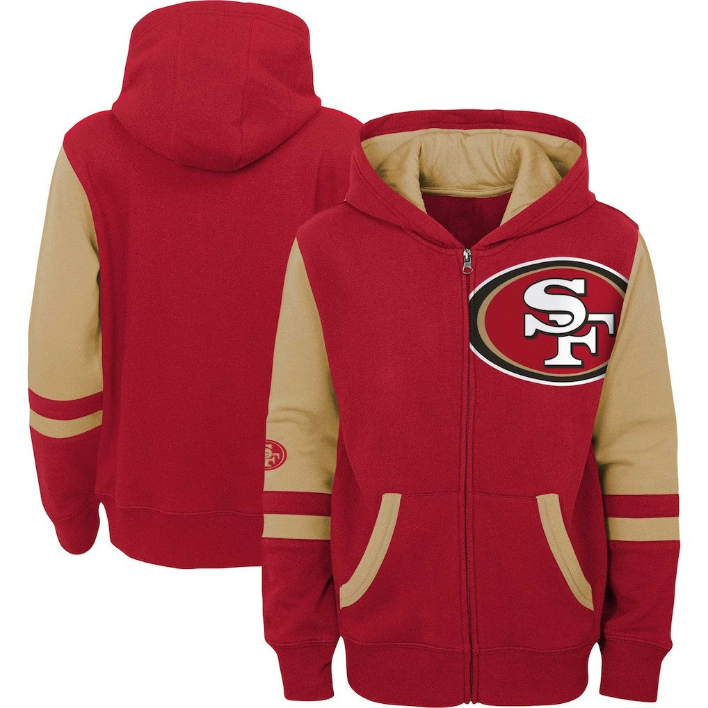 San Francisco 49ers Preschool Stadium Color Block Full-Zip Hoodie Scarlet | NFL