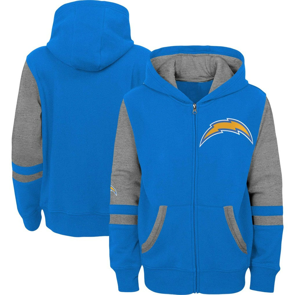 Los Angeles Chargers Preschool Stadium Color Block Full-Zip Hoodie Powder Blue | NFL