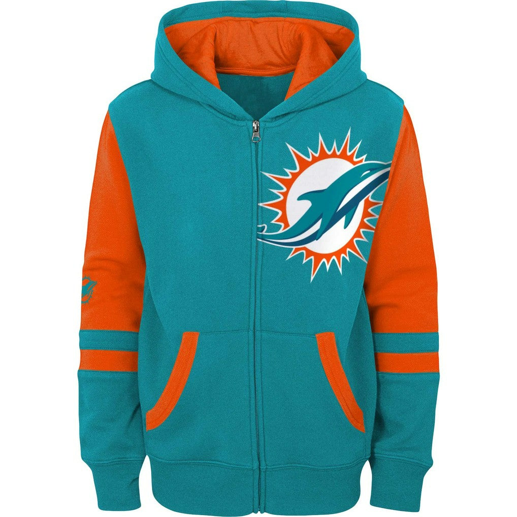 Miami Dolphins Preschool Stadium Color Block Full-Zip Hoodie Aqua | NFL