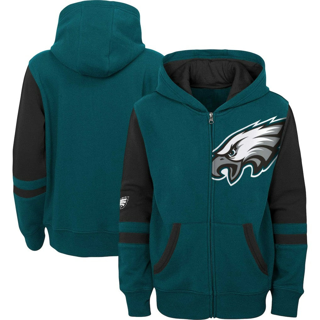 Philadelphia Eagles Preschool Stadium Color Block Full-Zip Hoodie Green | NFL