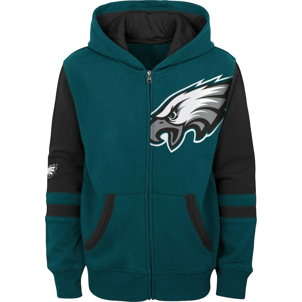 Philadelphia Eagles Preschool Stadium Color Block Full-Zip Hoodie Green | NFL