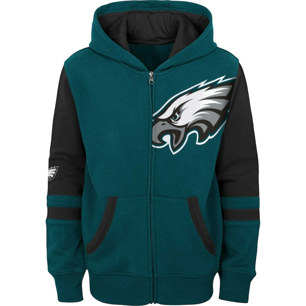 Philadelphia Eagles Preschool Stadium Color Block Full-Zip Hoodie Green | NFL