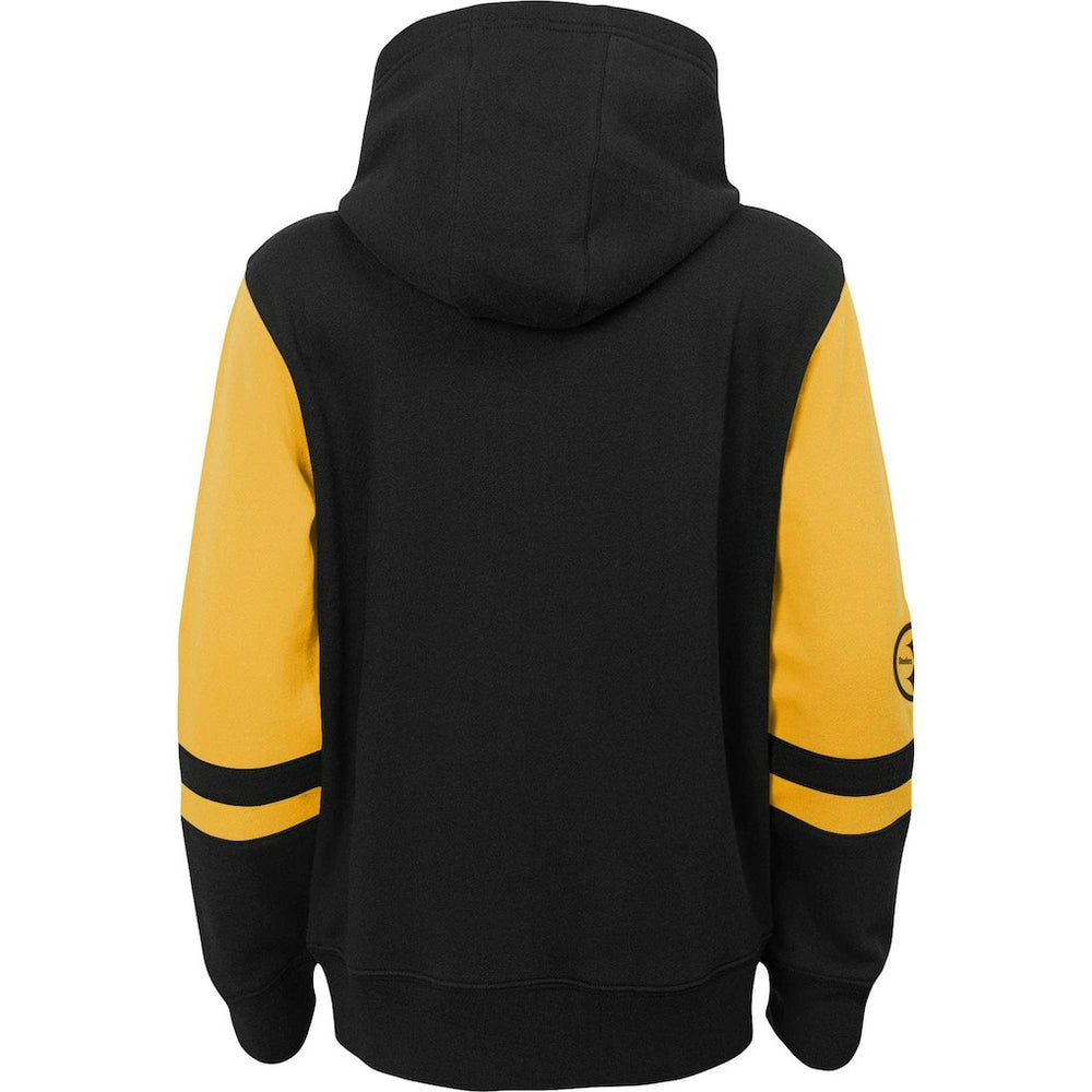 Pittsburgh Steelers Preschool Stadium Color Block Full-Zip Hoodie Black | NFL