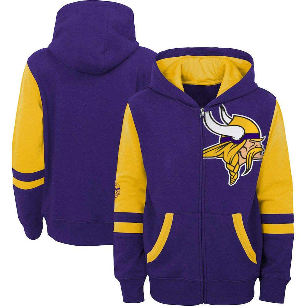 Minnesota Vikings Preschool Stadium Color Block Full-Zip Hoodie Purple | NFL
