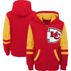 Kansas City Chiefs Youth Colorblock Full-Zip Hoodie Red | NFL