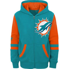 Miami Dolphins Youth Colorblock Full-Zip Hoodie Aqua | NFL