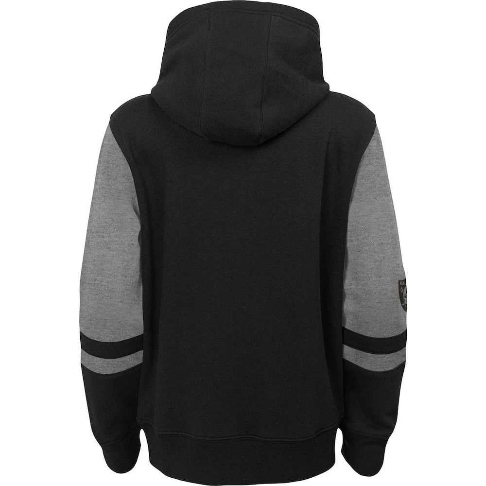 Las Vegas Raiders Youth Colorblock Full-Zip Hoodie Black | NFL