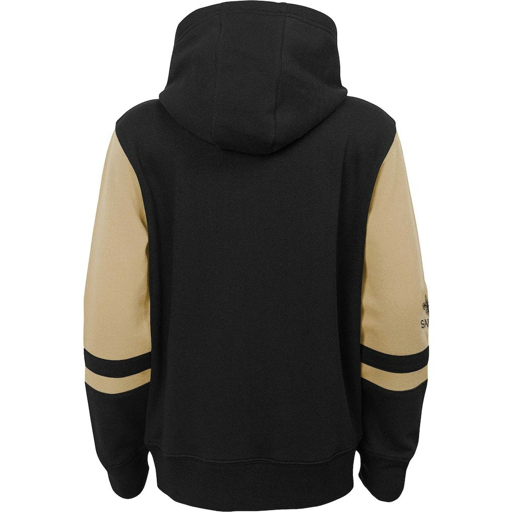 New Orleans Saints Youth Colorblock Full-Zip Hoodie Black | NFL