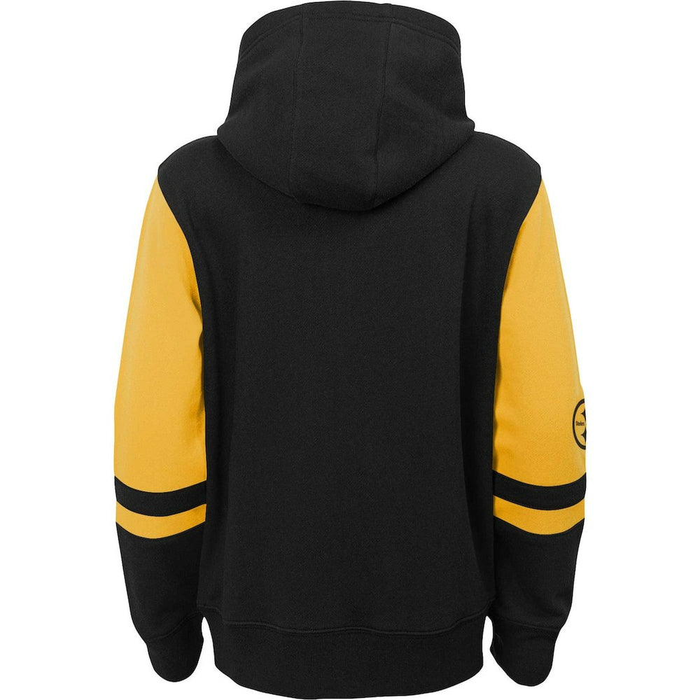 Pittsburgh Steelers Youth Colorblock Full-Zip Hoodie Black | NFL