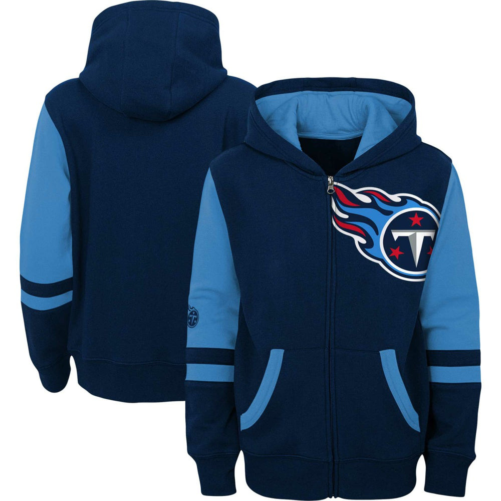 Tennessee Titans Youth Colorblock Full-Zip Hoodie Navy | NFL